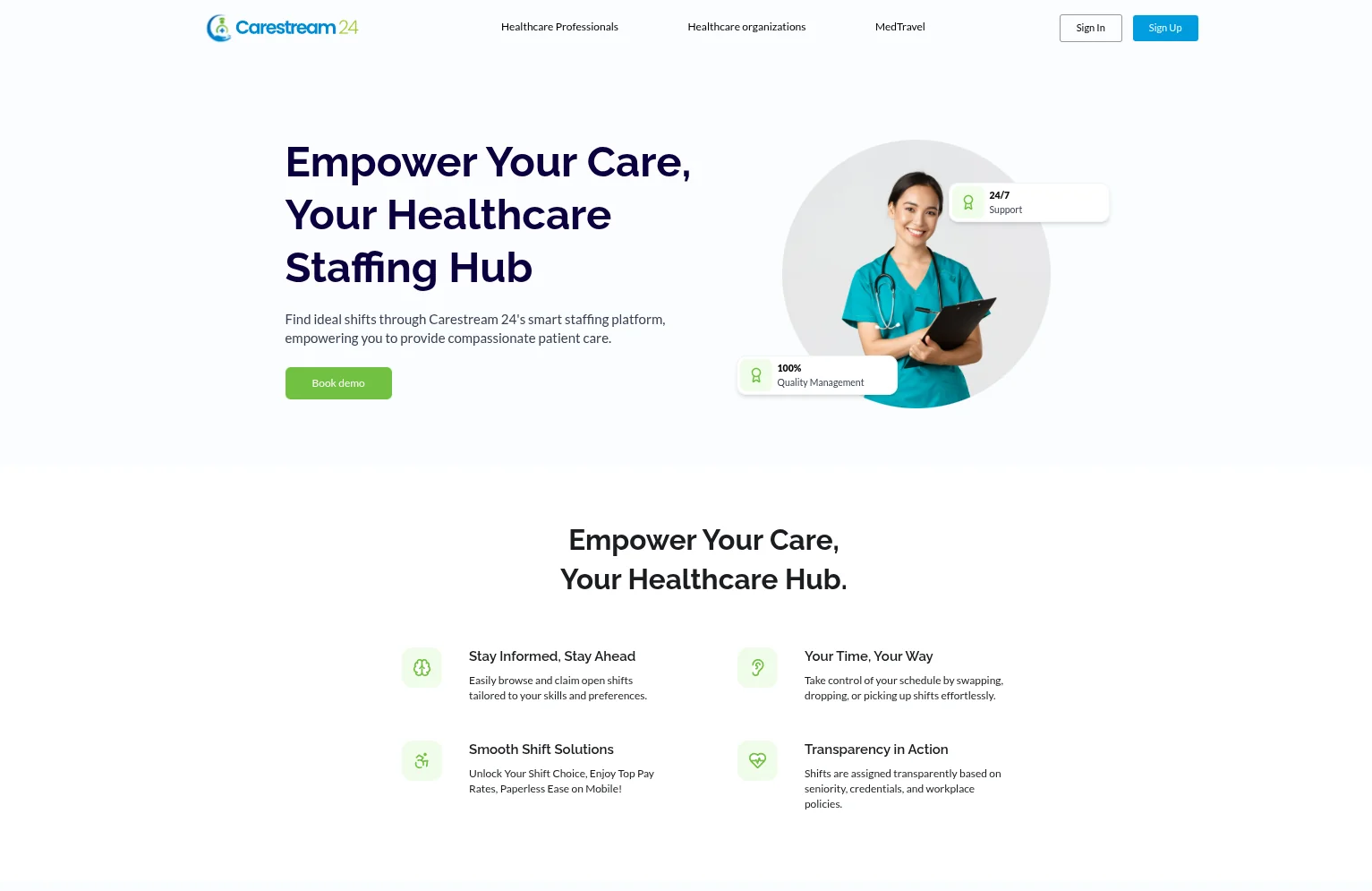 Carestream 24 Landing Page project screenshot
